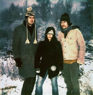 Da, Bé & Yves, dans la neige et le froid, un matin de février juste avant une session d'enregistrement